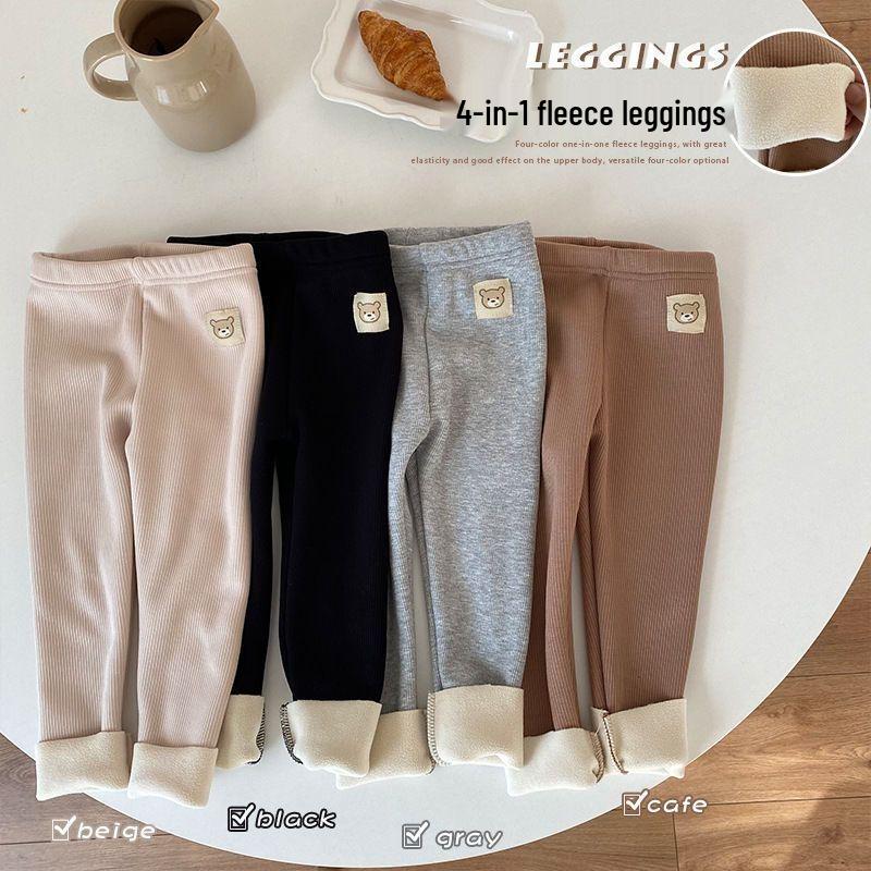 Korean Style Fleece Leggings for Baby Boys and Girls - Autumn/Winter Versatile Wear