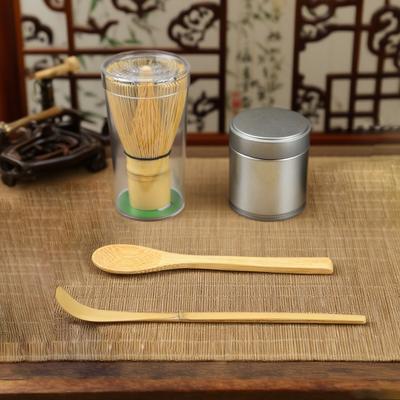 4pcs/set Matcha Whisk Set - Bamboo Matcha Whisk, Scoop, Scoop, Tinplate Cans, Traditional Matcha Blender