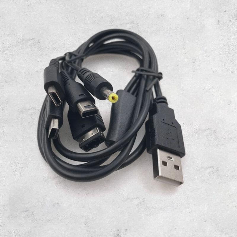 1PC Cable Fast Charging Cable 5 In 1 USB Game Charger Cord Wire For New 3DS XL NDS Lite NDSI LL WI I U GBA PSP
