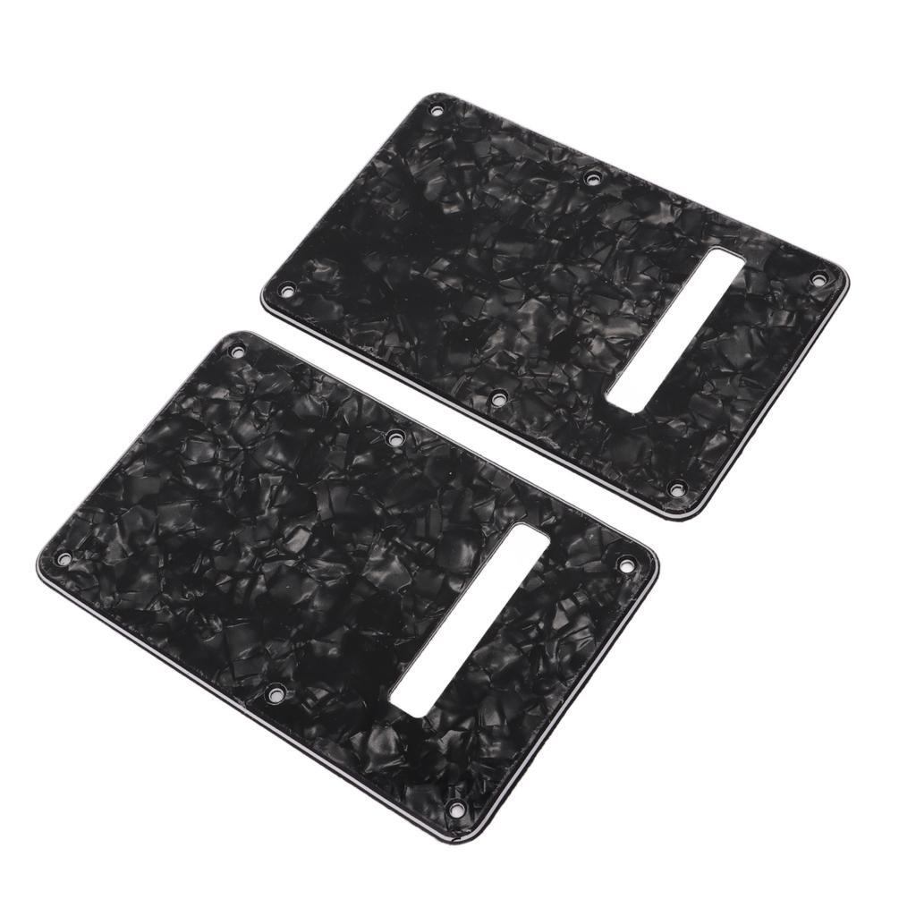 2Pcs Electric Guitar Backplate Guitar Cavity Cover Plate Pickguard PVC for Replacement Black