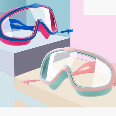Kinderbrille Jungen Wasserdicht und Beschlagsfrei HD Schwimmbrille Mädchen Große Box Schwimmbrillen Set Kinder