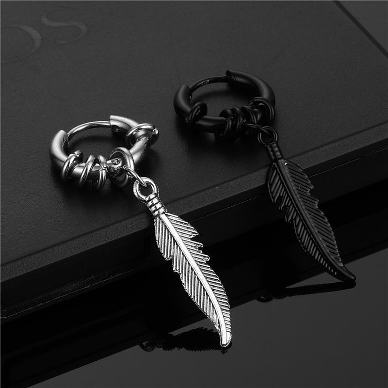 Simple Alloy Long Wing Stud Temperament Feather Earrings Silver Wings Shape Elf Ear Cuff Earrings Jewelry Accessories Gifts