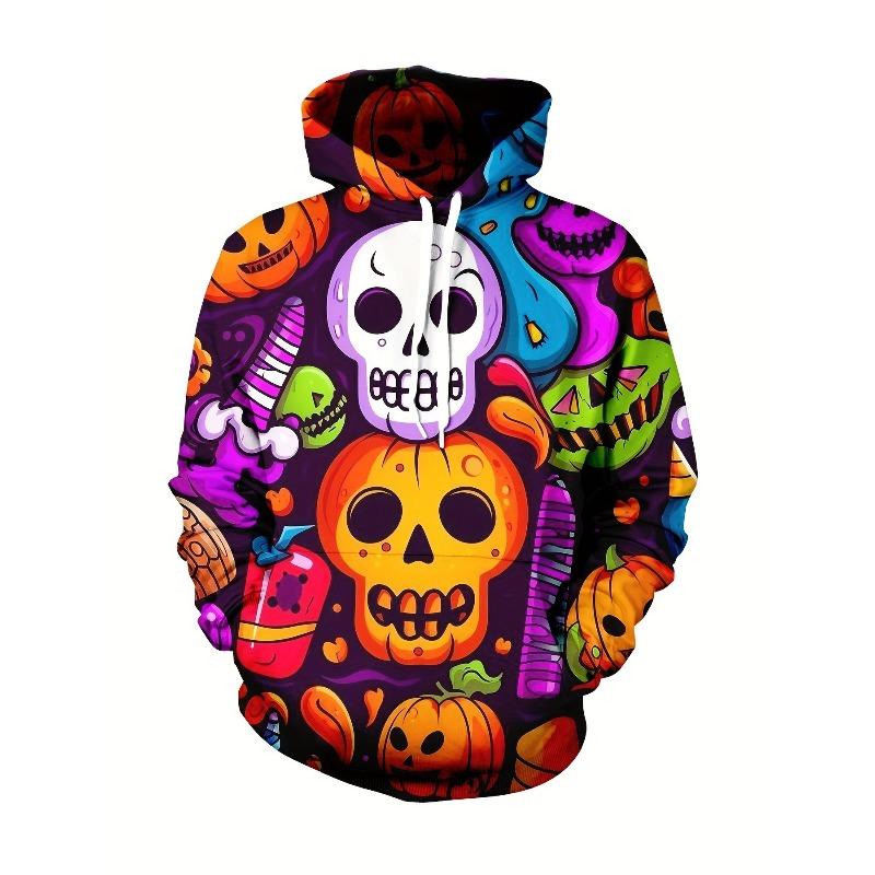 Autumn and Winter Men's Halloween Pixie 3D Printed Hooded Comfortable and Breathable Hoodies & Sweatshirts (men’s)