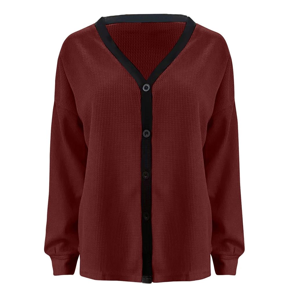 Women's Fashion Casual Single Breasted Cardigan Color Long Sleeve Jacket