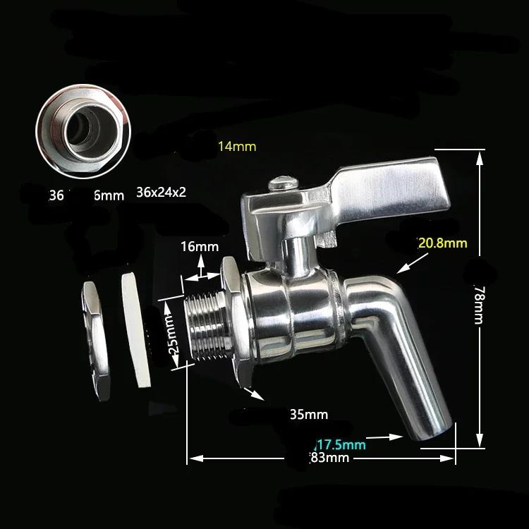 1/8 1/2 3/4 1 Inch 304 Roestvrij Staal Bierfust Kraan/rode Wijn Kraan/drankmachine Waterfilter Aftap
