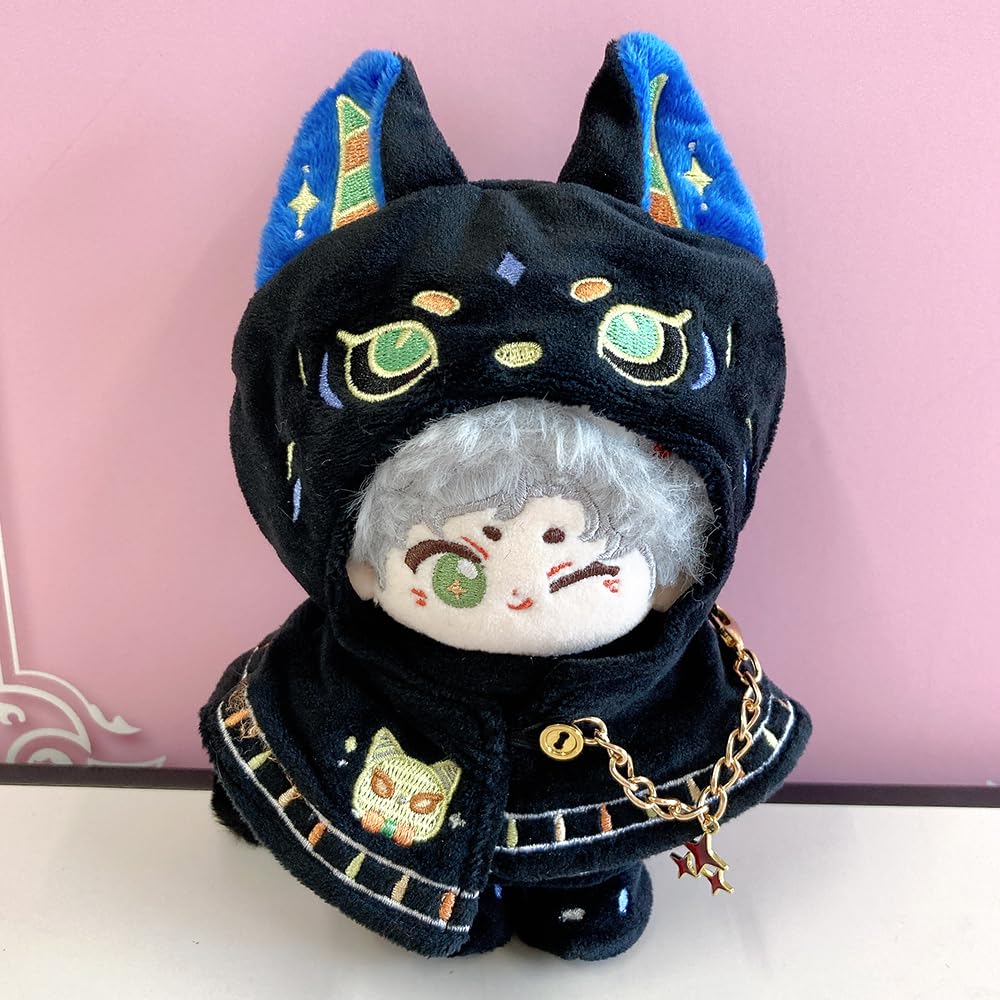Egyptian God Plush Clothes [Poncho, Hoodie, and Shoes Set] for 10cm Bastet Plush Clothes Kigurumi Accessories Otaku Doll Mascot Kpopdoll Costume