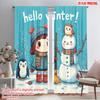 2ks, 2D plošný tisk Závěsy&Okenní dekorace Zimní zábava Dívka & Sněhulák Polyester (bez tyče) Venkovní dekorace Ideální pro