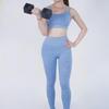 Women's Double Strap Yoga Set: Stylish Back Fitness Bra & High-Waist Lifting Pants