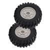 2PCS 1.9 Inch Metal Wheel Rims Hubs and 96mm Rubber Tires Set for Tamiya CC01 D90 RC CarSilver