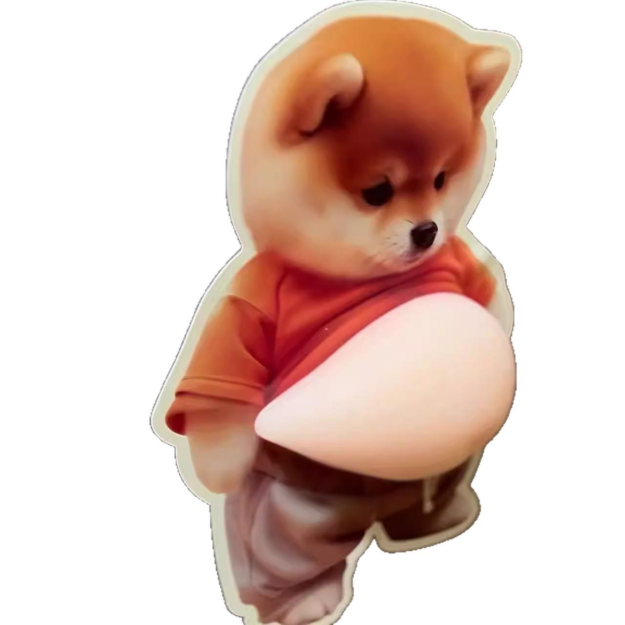 Puppy Refrigerator Magnet Big Belly Squeezable Toy Cute Creative Stress Relief Toy Anti-Collision Refrigerator Sticker