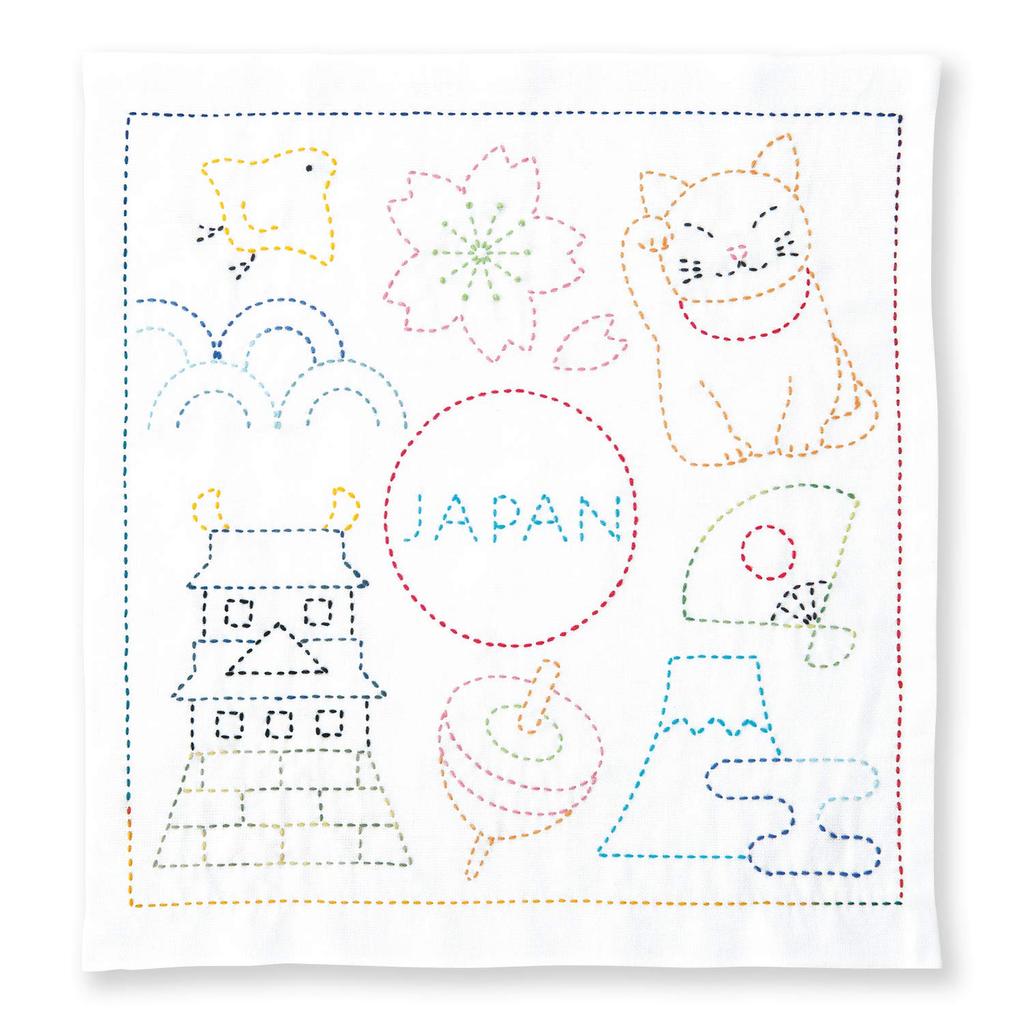 Olympus Threads World Travel Flower Dish Sashiko Kit JAPAN SK-391