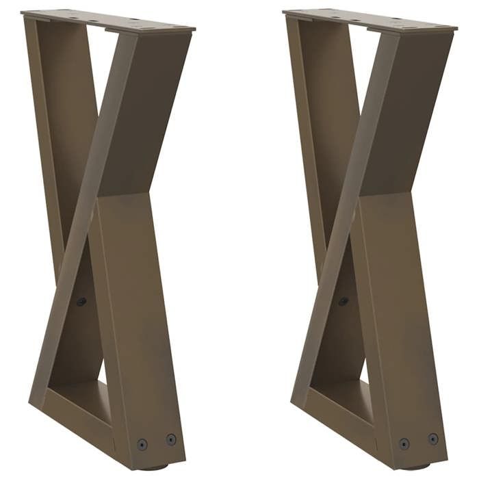 VidaXL Pieds de table basse 2 pièces Acier naturel 28 x (42-43,3) cm Acier 4012699