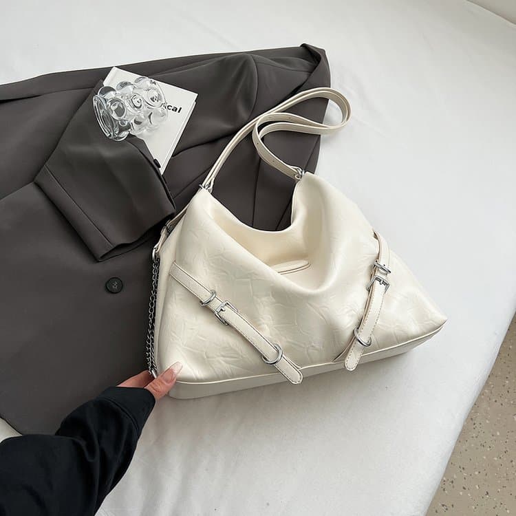 Lazy wind double shoulder crossbody commuter large capacity shoulder bag