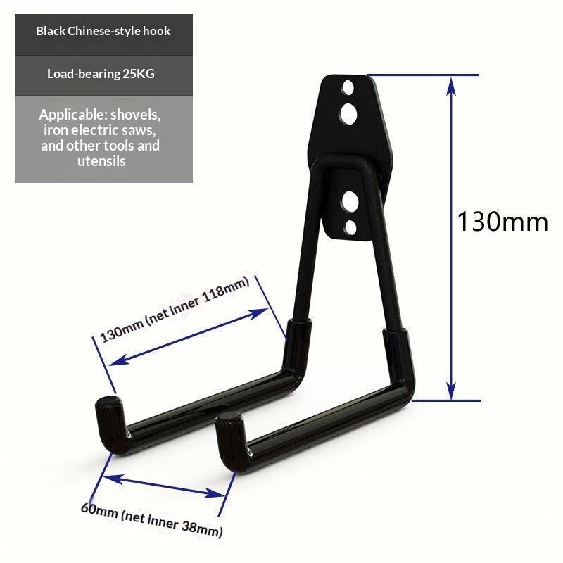 Heavy Duty Wall Mount Metal Hook Garage Organizer Bicycle Ladder Hanger Anti Slip Storage Hook For Garden Tools Home Workshop