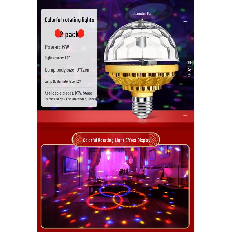 Color-Changing LED New Year Atmosphere Light - Seven-Color Rotating Illuminations