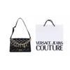 Versace Jeans Couture Vintage Quilted Chain Letter Logo Pendant Tote Shoulder Bag Women bags Black 73VA4BC4-ZS409-899