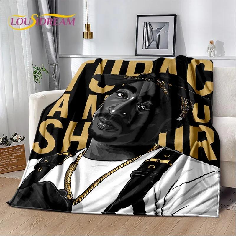 New Rapper Eminem Tupac 2pac Hip-Hop Music Rap God Blanket,Soft Throw Blanket for Home Bedroom Bed Sofa Picnic Travel Cover 013