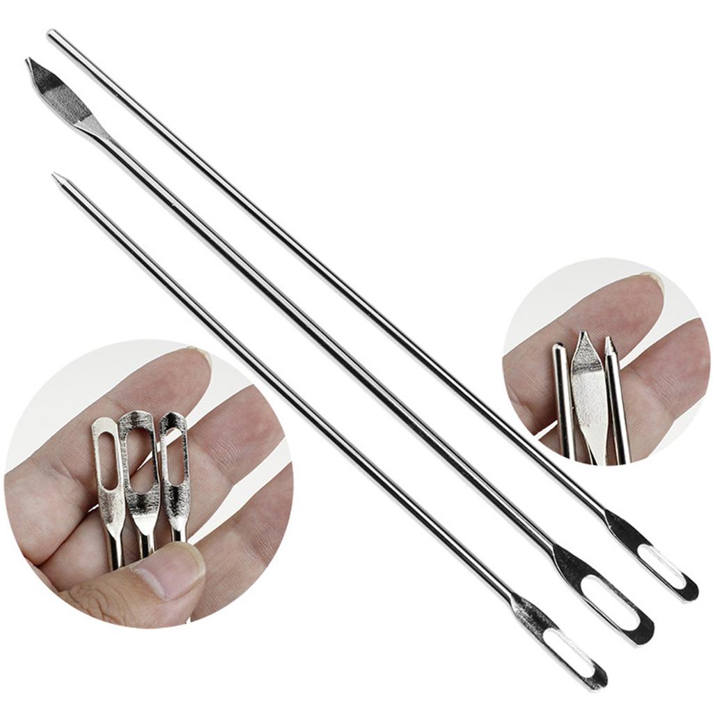 3Pieces Elastic Cord Threader Stainless Steel Drawstring Threader Elastic Band Threading Aid Waistband Threading Tool