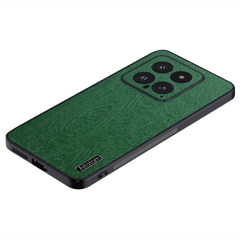 For Xiaomi 14 Cell Phone Case Scratch Resistant Wood Grain Back Cover