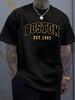 Summer Unisexs 100 Pure Cotton Casual Fashionable Loose Boston EST 1997 Printed Round Neck Short Sleeved TShirt Versatile Top