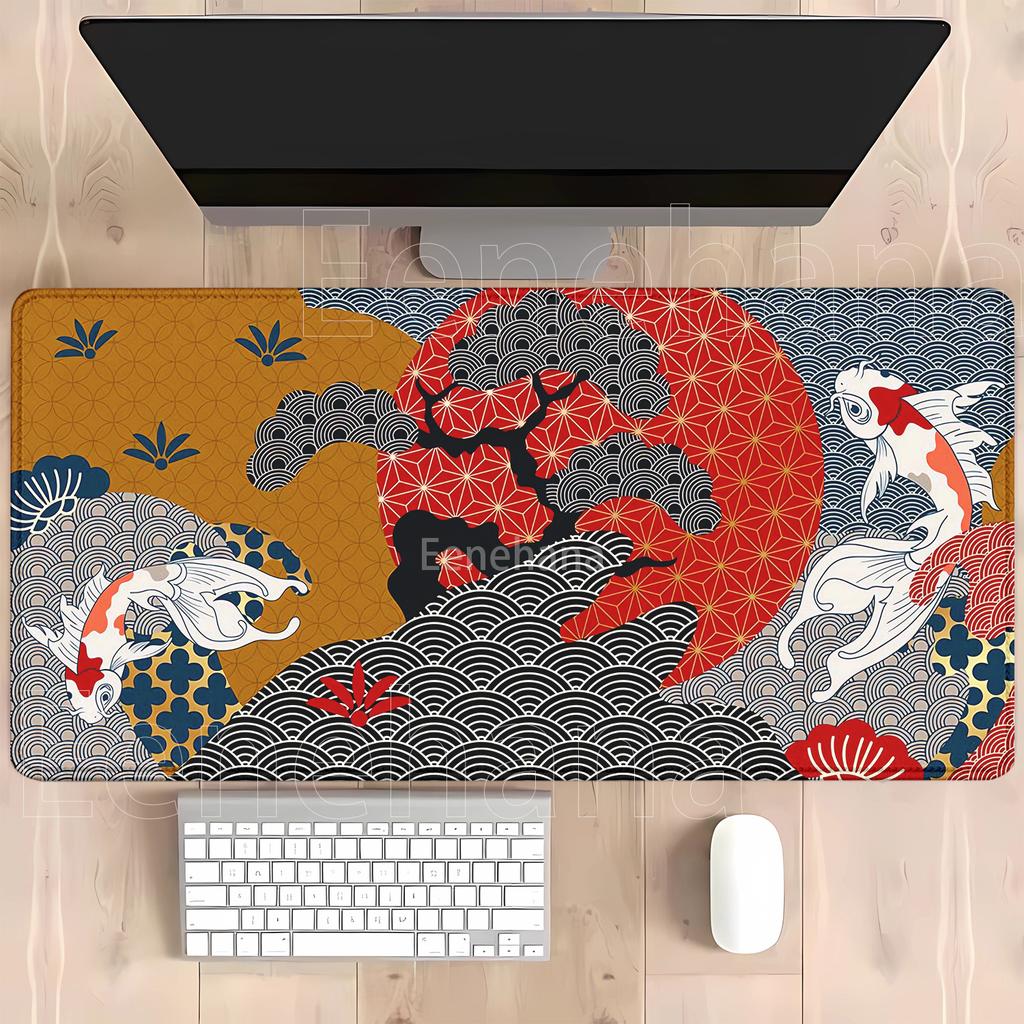 Koi Taichi Fish Gaming Yin Yang Mouse Pads Neutral Table Mats Computer Big Mousepad Company Large Gamer HD Printing XXL Desk Mat