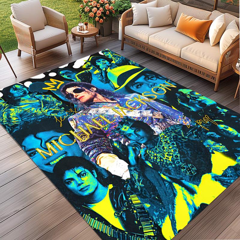 Michael Jackson Print Rug, Washable Floor Carpet, For Entryway Dorm Laundry Room Office Study, Home Decor Birthday Christmas Gift