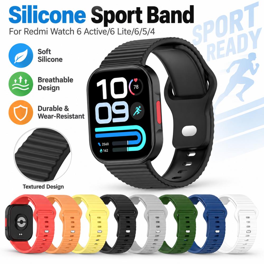 Pulseira de Relógio de Substituição para Redmi Watch 6 Active/6 Lite/6/5/4 Acessórios de Relógio Inteligente