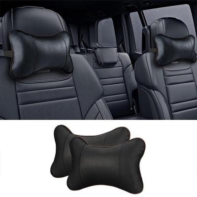 Almohadas universales para el cuello del coche para las cuatro estaciones, paquete de cuero PU de ambos lados, reposacabezas para aliviar el dolor de cabeza, relleno de fibra
