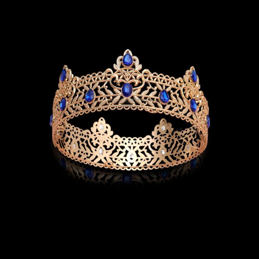 Metall Barock Krone Glitzernde Prinzessinnen Tiara Vintage Strass Krone Stirnband