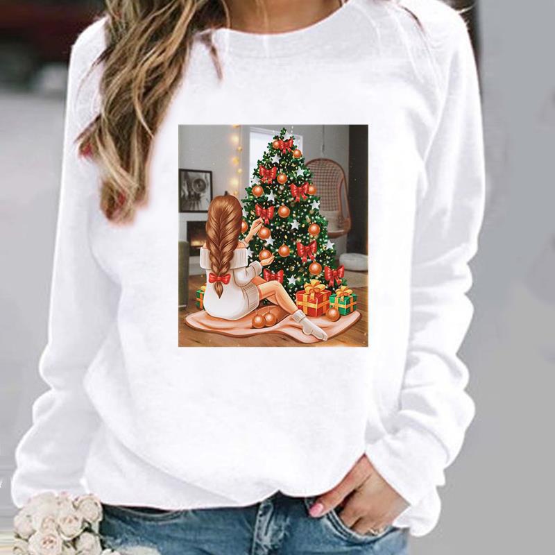Women's Christmas Tree Style Pullover Hoodie