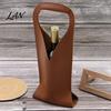 Wine Tote Bag Faux Leather Bag, Portable Carrier Pouch, Waterproof Bottle Pouch Single Holder Protector Sleeve for Champagne Beer