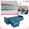 Ecksofa Alicja mit Hocker Sofa Couch ausklappbar Family Möbel blau