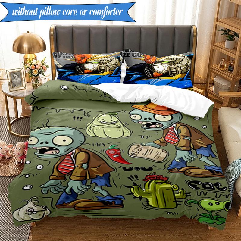 Vibrant Battle Zombies 3pcs K-pop music group Bedding set,Ideal for Bedroom, Dormitory,Including Duvet Cover And 2pcs Pillowcases,Fan gifts