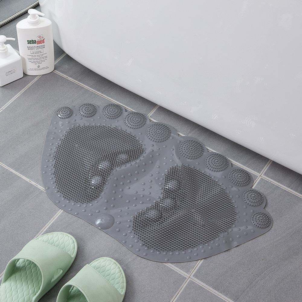 

Toe Shape Bathroom Anti-slip Mat Comfortable Foot Pedal Bathroom Rug Shower Floor Mat Toilet серый