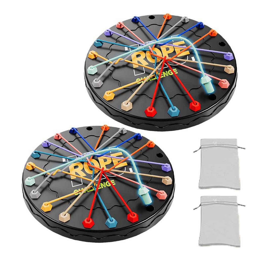 1/2/3 Sets Kids Rope Untangling Game Twisted Rope Knots Challenge Board Game Logic Thinking Interactive Educational Elastic Rope Unhitching Toy