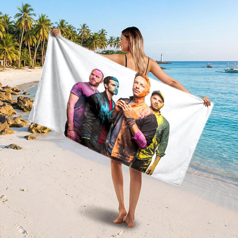 Large Beach TowelColdplay Soft Absorbent Towel Beach Bath Home Use