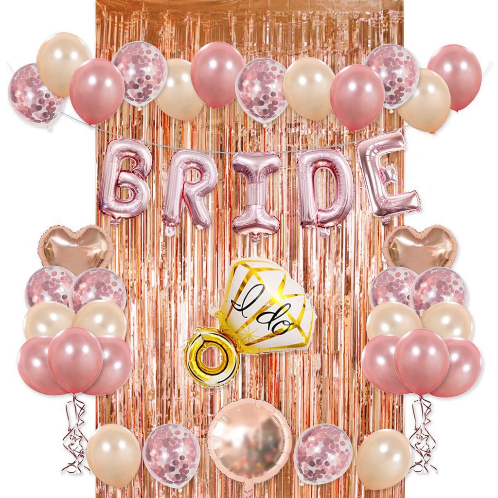 Bride To Be Balloon Set, Bachelorette Party Decor Arrangement Bridal Veil Shoulder Strap Balloon Arrangement