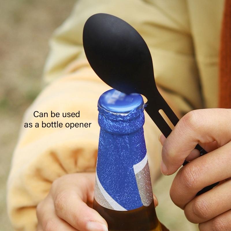 Picnics Hiking Pocket Cutlery Strong Waterproofed Bottle Openers Spoon Fork for Camping Hiking Backpacking Hunting