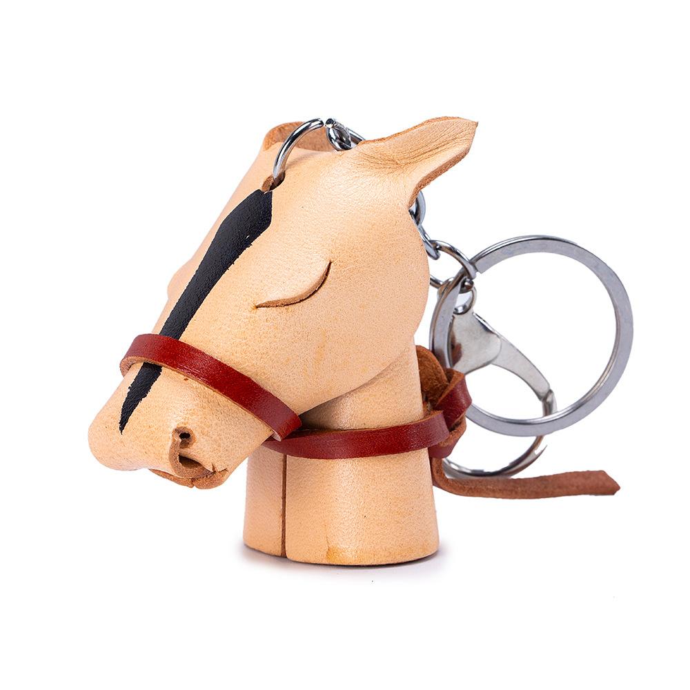 New First-layer Cowhide Mini Animal Keychain Handmade Creative Bag Pendant Car Keychain Universal