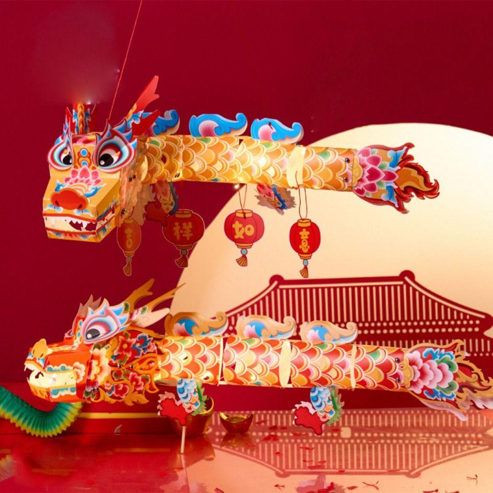 Chinese Style Dragon Lantern Flying Mid-Autumn Festival Lantern Portable Dragon Lantern  Kids