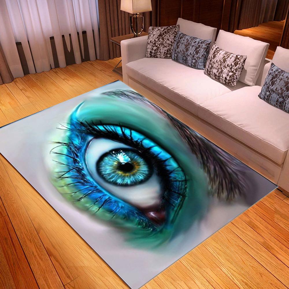 Suitable for Living Room Eye Pattern Printing Indoor Rug Home Floor Mat Sofa Rug Soft Magic Eye Rug