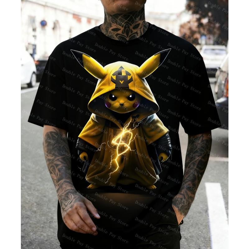 Summer Men's 3D Printed Marvel Avengers Alliance Deadpool Pattern T-shirt, Street Round-neck Short-sleeved Adult Sports Shirt