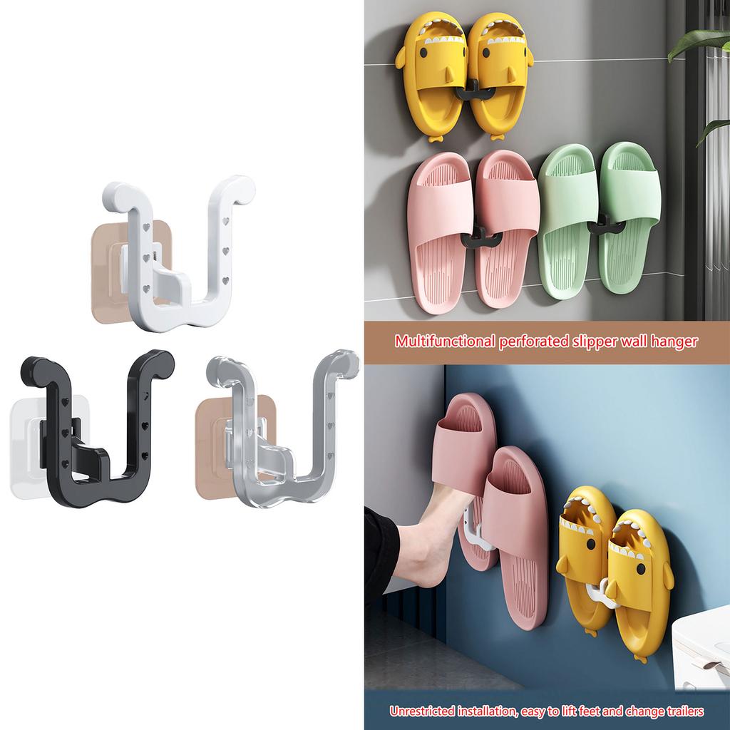 12pcs Slipper Rack Wall Mounted Shoe Storage Organizer Bathroom Slippers Drying Rack Drain Shelf Punchfree Stand Hanger