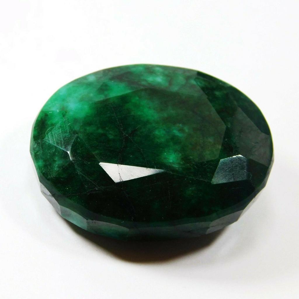 200 Carat Natural Oval Cut CERTIFIED Loose Gemstone Green Colombian Emerald A-676