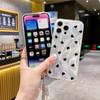 For iPhone 15 Pro Case Feather Yarn Texture Love Pattern Hard PC Phone Back Cover