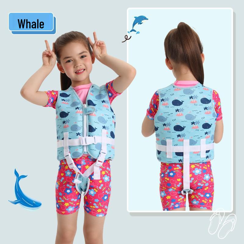 Детский купальник с мультяшным принтом и спасательный жилет Vipass Medium