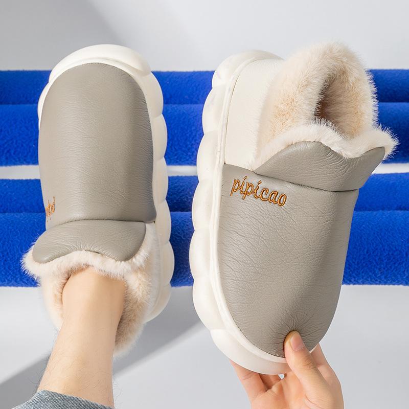 Cotton slippers women spring and autumn home indoor non-slip home winter warm winter couple plush men