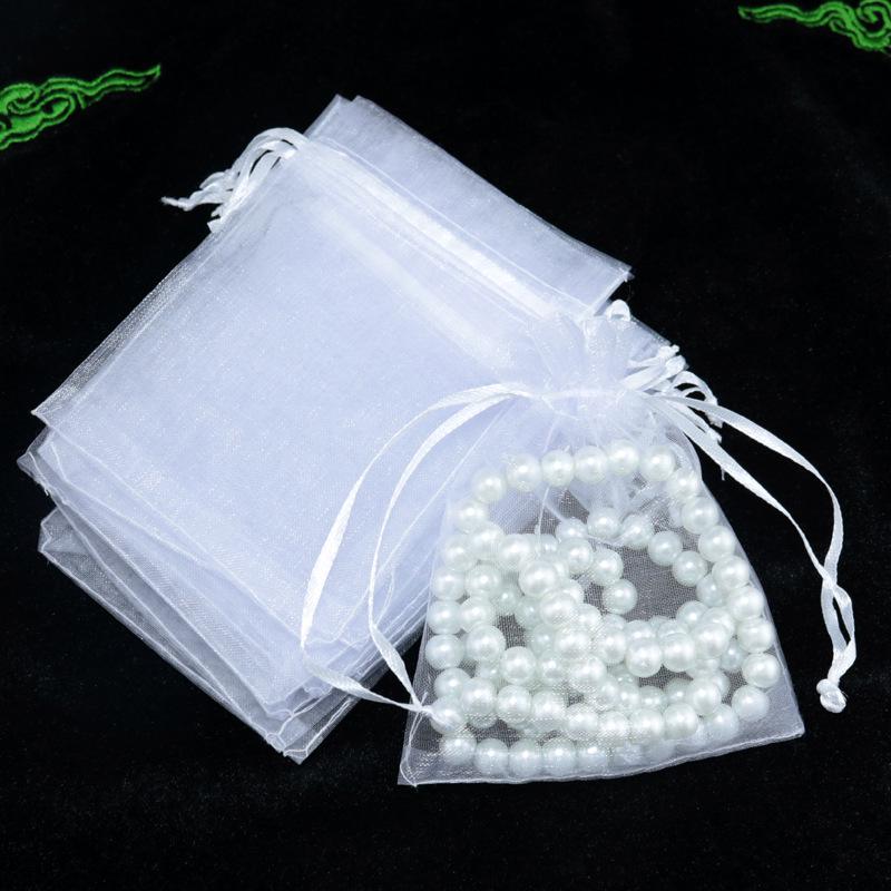 

10pcs (9 Size) Gift Bag Jewelry Packaging Organza Bag Pouche Jewelry Packing Bag Birthday Party Decor Wedding Christmas Supplies 7x9cm&10pcs Organza Bag білий