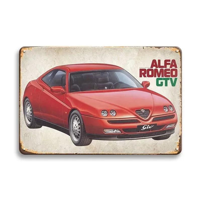 Vintage Fahrzeug Metallblechschild Plakette Retro Blechmalerei Rennwagen Poster Wandkunst Aufkleber Heimbar Garage Dekoratives Plat