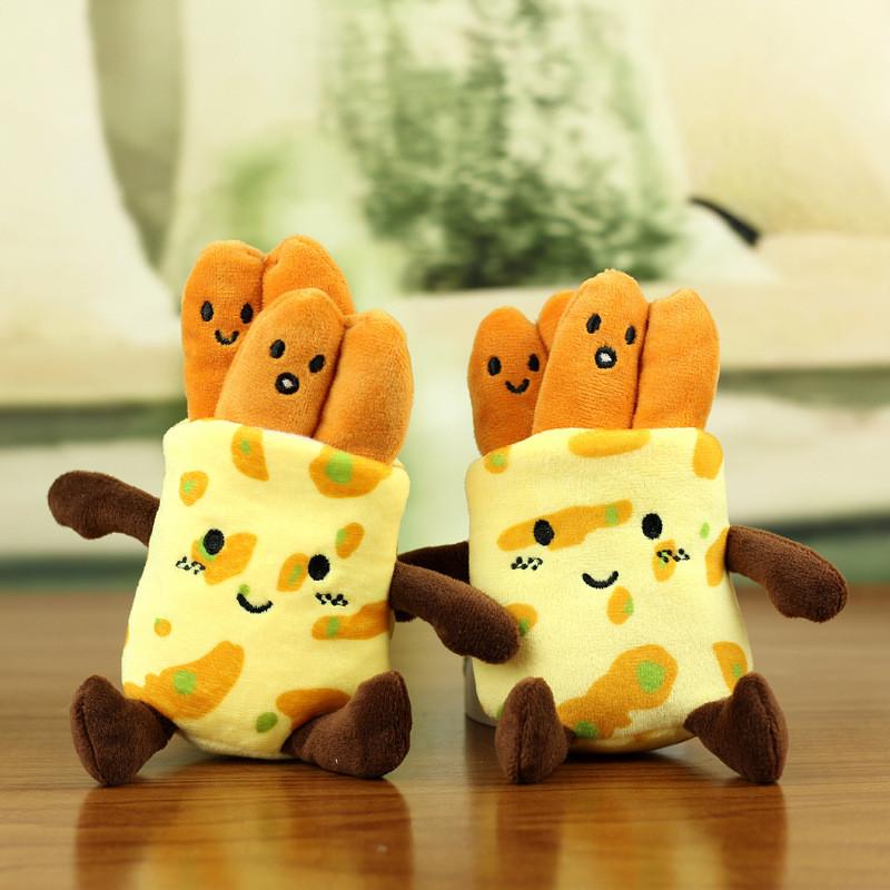 Pancake Fritters Cute Plush Toy Key Chain Creative Food Doll Doll Removable